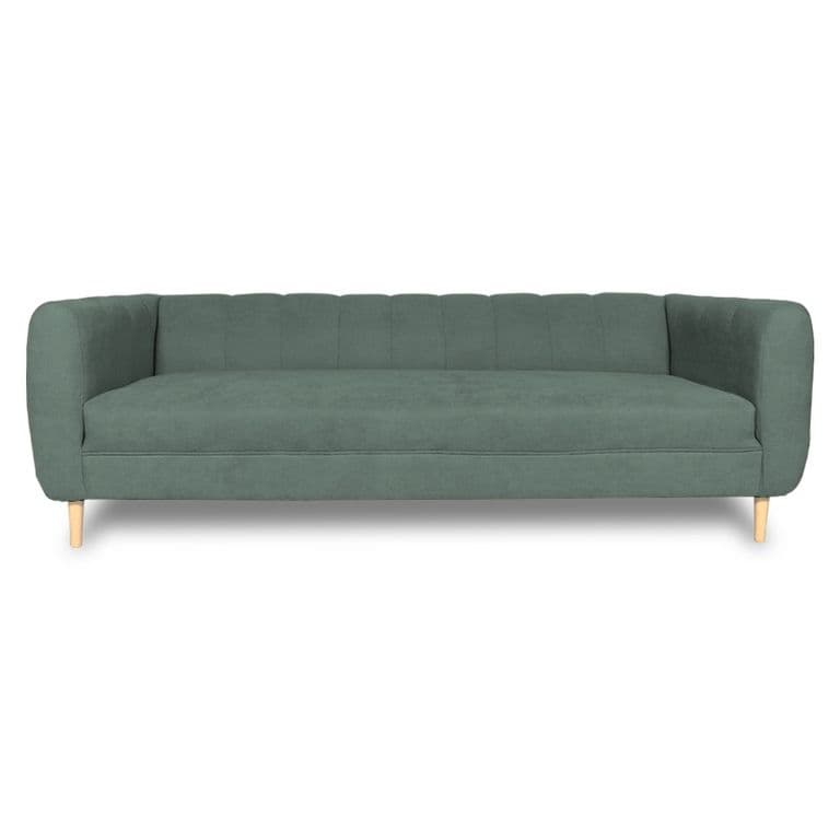 SOFA LYNETTE FELPA VERDE 3 CUERPOS