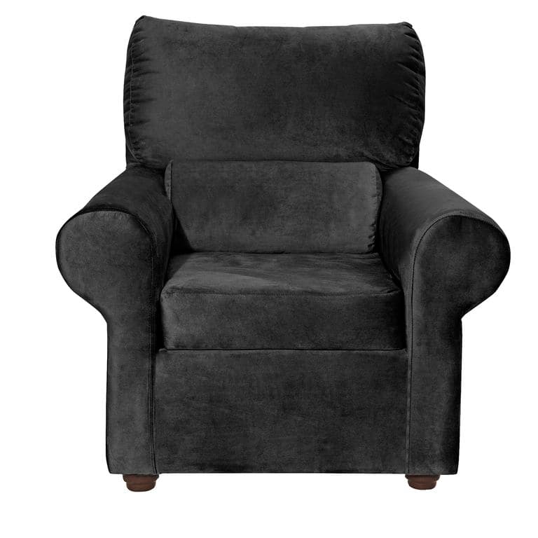 Sillon 1C Beron Felpa Negro 95x90x100 cm