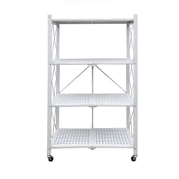 Estante Plegable con Ruedas 4 niveles Blanco