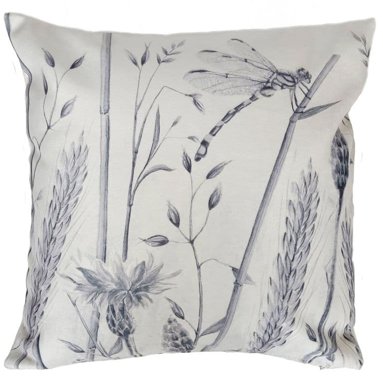 FUNDA COJIN VELVET ESPIGAS Y LIBELULA 45X45