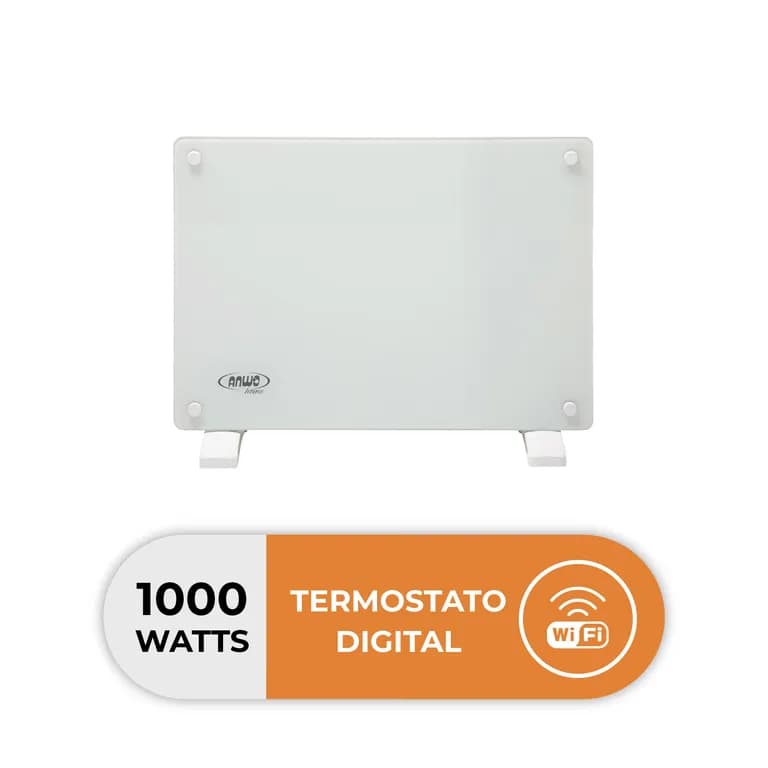 Estufa Electrica Panel Convectivo Vidrio con Wifi 1000 W NDFL1000V.