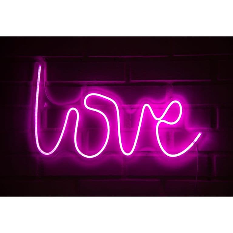 LETRERO ESTILO NEON LOVE ROSADOUSB355X61CM