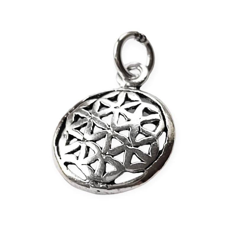 Colgante Flor De La Vida Mini Plata Fina 925 Plateado TALLA UNICA
