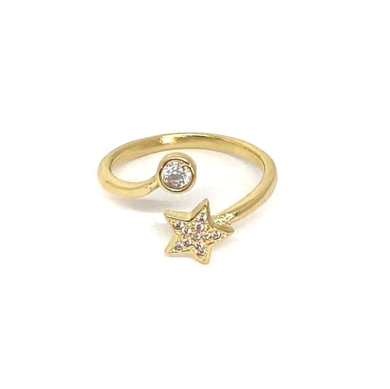Anillo Luces Enchapado Oro 18K Dorado TALLA UNICA