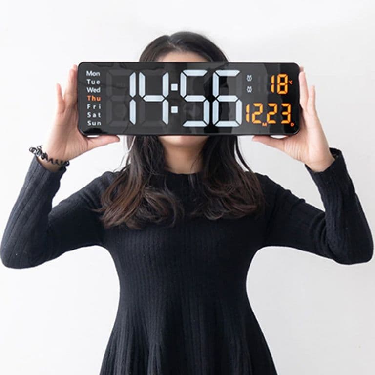 Reloj Digital Pared Cronometro Fecha Temperatura Con Control