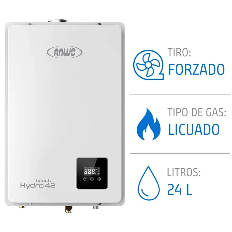 Calefont Tiro Forzado 24 Litros Gas Licuado Modulante