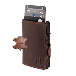 Billetera Hombre De Cuero Tarjetero Bloqueo Rfid Marron TALLA UNICA