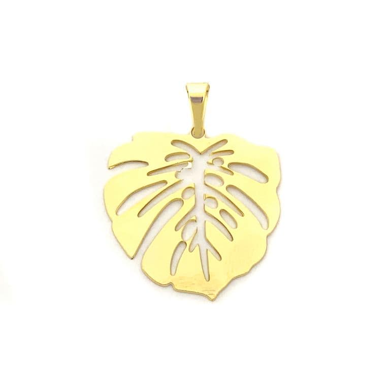 Colgante Filodendro Enchapado Oro 18K Dorado TALLA UNICA