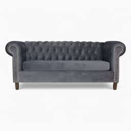 SOFA FELPA 3 CUERPOS CHESTERFIELD CAPITONE BRABANTE GRIS