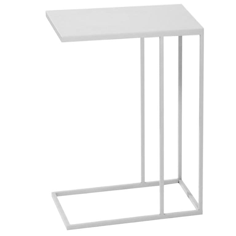 Mesa Lateral Metalica Blanca Soest XL 45x35x63 Hecho a Mano.