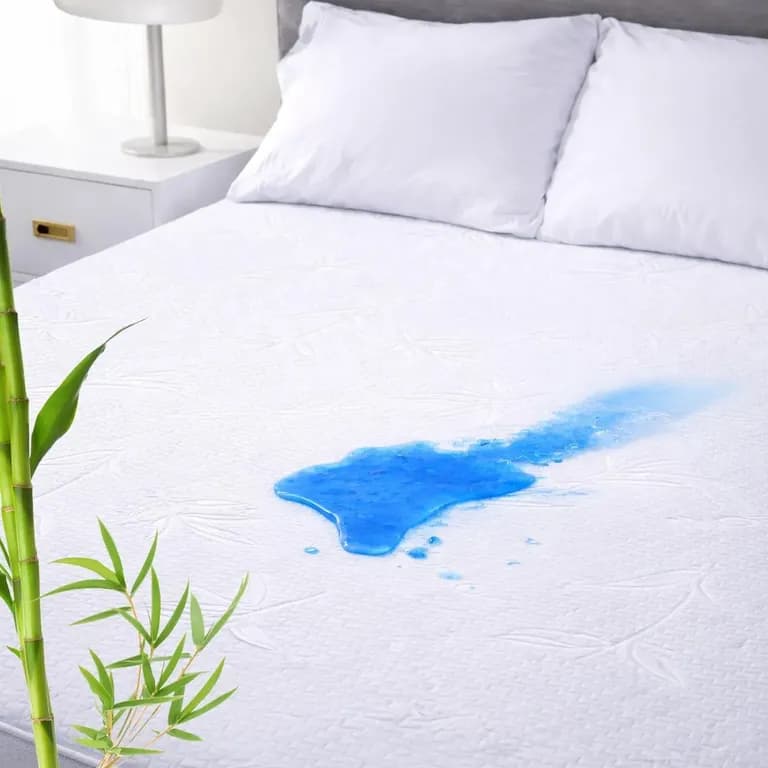 Cubre Colchon Protector Impermeable Bambu - Blanco Blanco SUPER KING