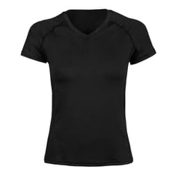 Polera Dry Fit Manga Corta Cuello V Cape Negra Mujer.- Negro S