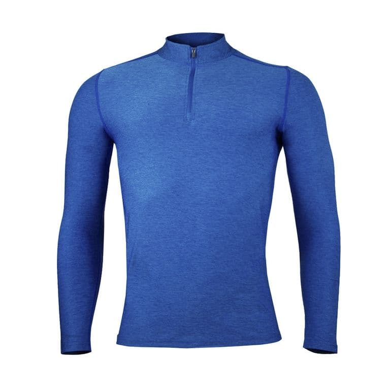 Polera Dry Fit Manga Larga Con Cierre Pale Azulino Hombre Azul Francia XL