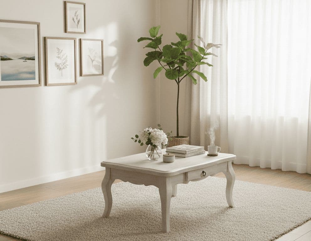 Mesa de Centro Normando Blanco envejecido