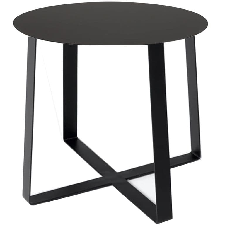 Mesa Lateral Metalica Negra Berlin 40x40 Hecho a Mano.