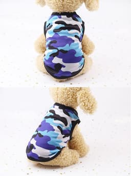 Polera para Mascota Perro Camuflado color Azul Talla S