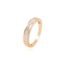 Anillo Compromiso de Oro 18Kt Circon corte Princesa en Riel Amarillo 14