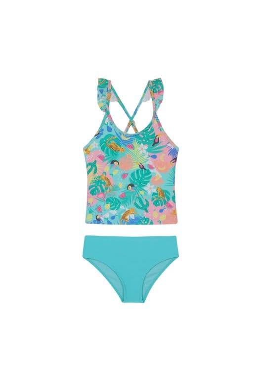 Traje de Bano Nina Tankini UV30+ Verde C/Vuelos Verde 4