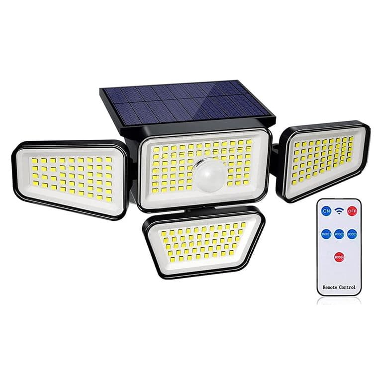 Foco Led Solar Exterior Sensor 4 Direcciones Luz Calida - Blanco