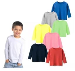 Pack 6 Camisetas Nino Algodon M/Larga Colores Surtidos Multicolor 10