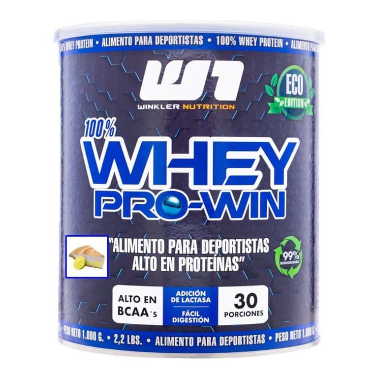 Proteina Whey Pro Win 1Kg - 30Sv - Winkler Nutrition. PIE DE LIMON
