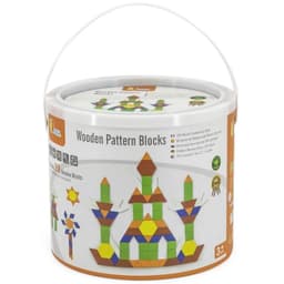 Juego De Bloques Geometricos De Madera. 250 Pzas.