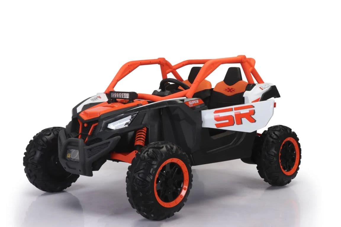 UTV A Bateria XXL 2 Asientos(12V 10 AH) 4x4 Real Naranja Ruedas goma y Asientos ecocuero