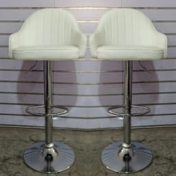 Pack 2 Sillas Bar Nordic Ecocuero Color Blanco