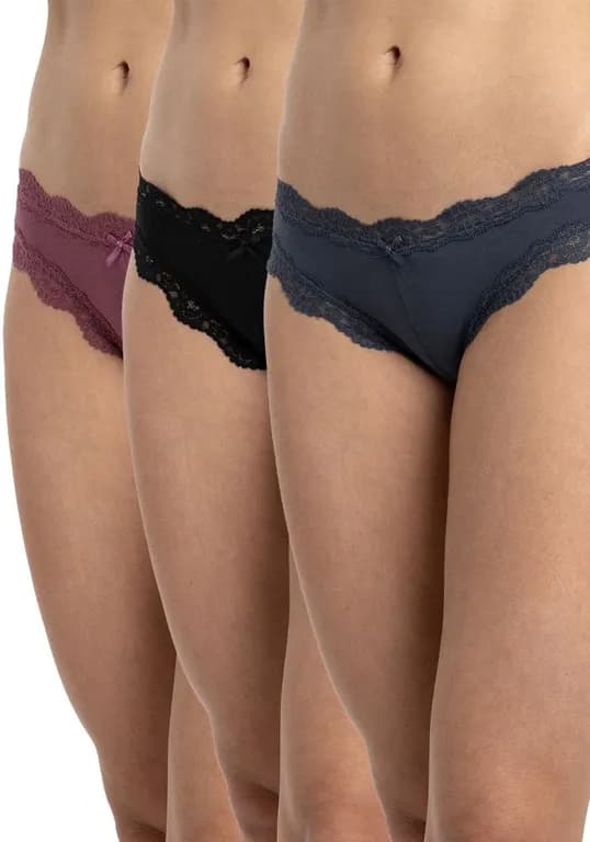 Pack 3 x calzon culotte algodon P314.028-AZU Azul L