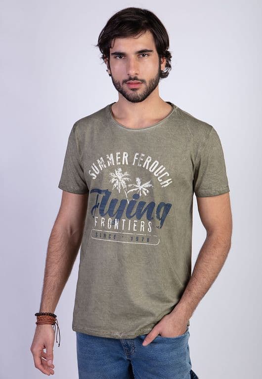 Polera Dirty Wash Seatle Verde Verde S