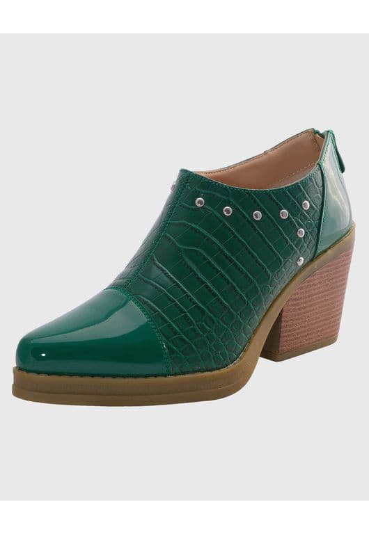 Botin puntiagudo tachas Verde Verde 39