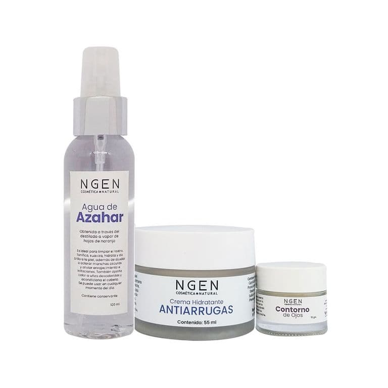 Set Facial Pro-Envejecimiento Pequeno Basico con Agua de Azahar
