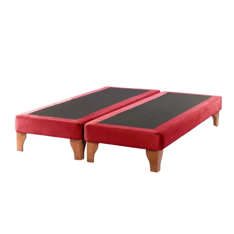 Base De Cama Europea King Rojo Felpa