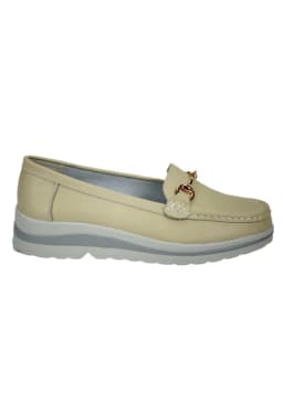 Mocasin Cuero Margy Beige Beige 41