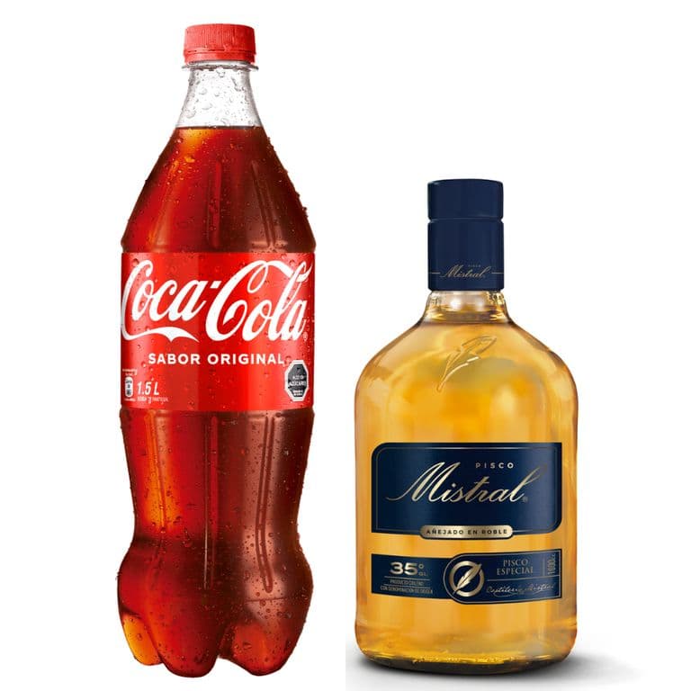 Pisco 35 1000cc + Bebida Coca Cola 1500cc