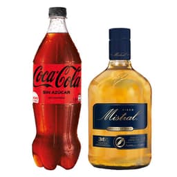 Pisco 35 1000cc + Bebida Coca Cola Zero 1500cc