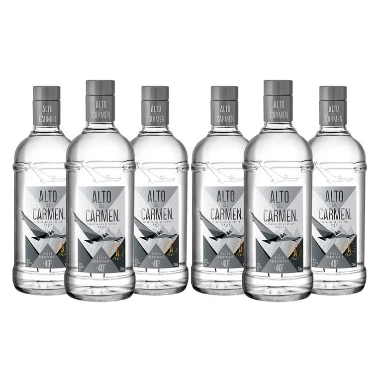 6x Pisco Transparente 40 750cc