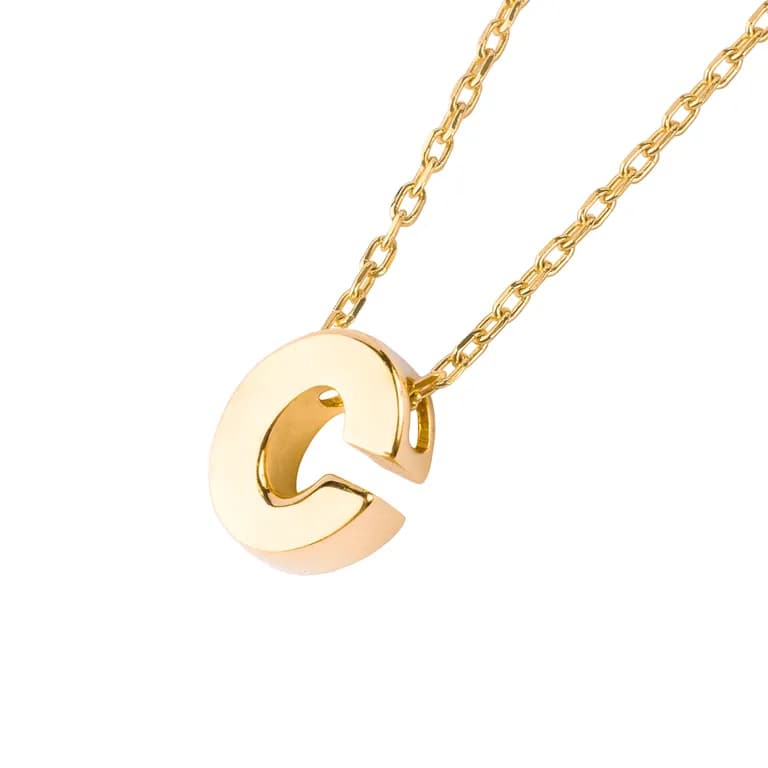 Collar de Oro 18kt Letra C Amarillo 50