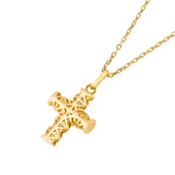 Collar de Oro 18kt Cruz Labrada Amarillo 50