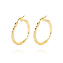 Aros de Oro 18kt Argollas Tubo de 20mm Amarillo 20
