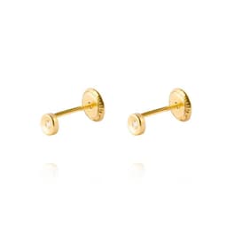 Aros de Oro 18kt Con Punto de Luz Circonita Amarillo 3