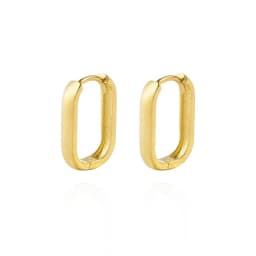 Aros de Oro 18kt Argollas Grande Recta Amarillo 12