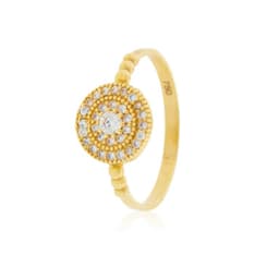 Anillo de Oro 18kt Platillo Circones Amarillo 15