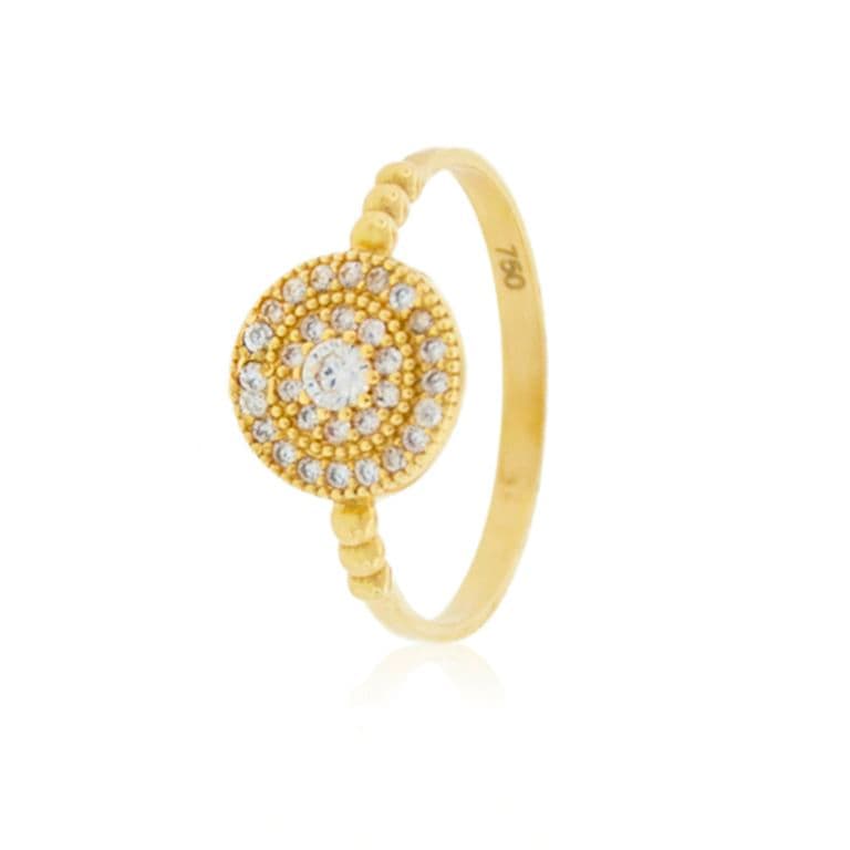 Anillo de Oro 18kt Platillo Circones Amarillo 15