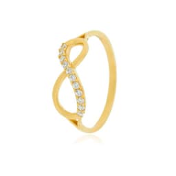 Anillo de Oro 18kt Infinito Delgado de Circones Amarillo 13