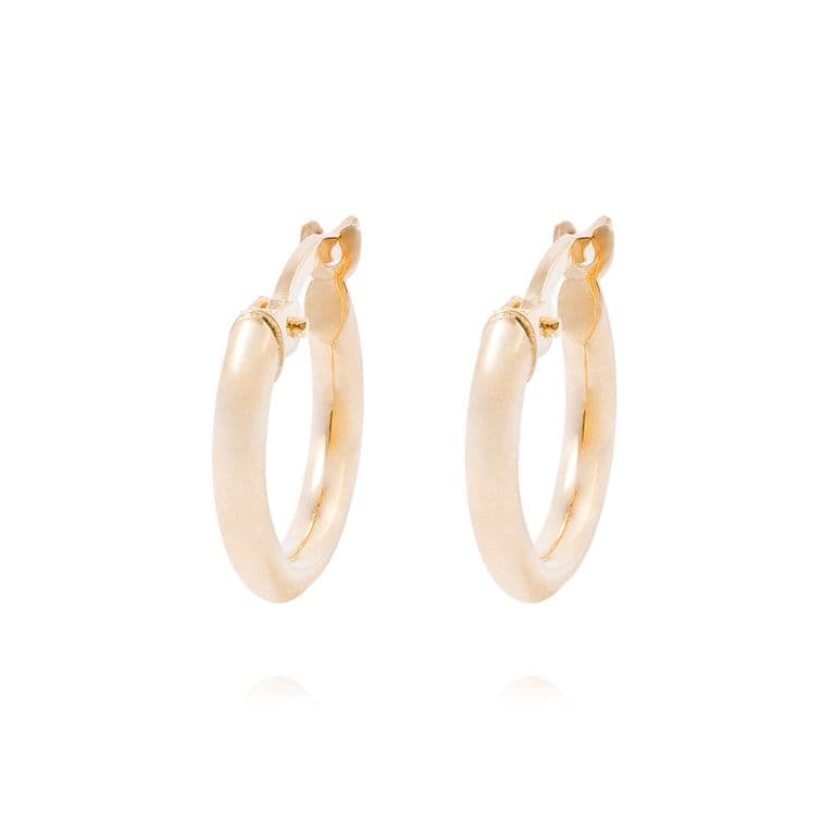 Aros de Oro 18kt Argollas Pequena Lisa AUA Amarillo 13