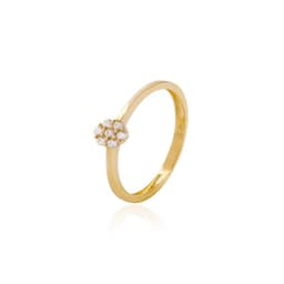 Anillo Compromiso de Oro 18Kt Roseta 7 Circonitas Amarillo 13