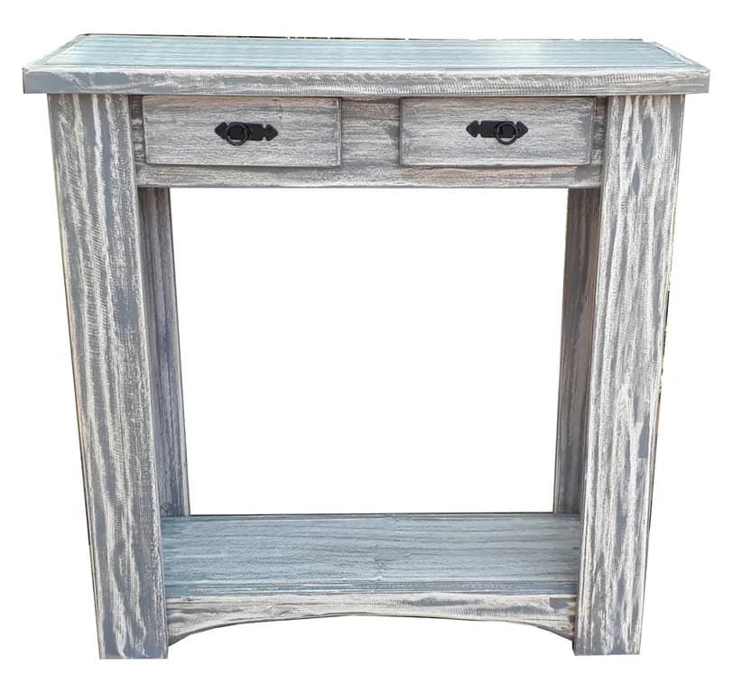 Mesa de arrimo una division y dos cajones gris 80cm