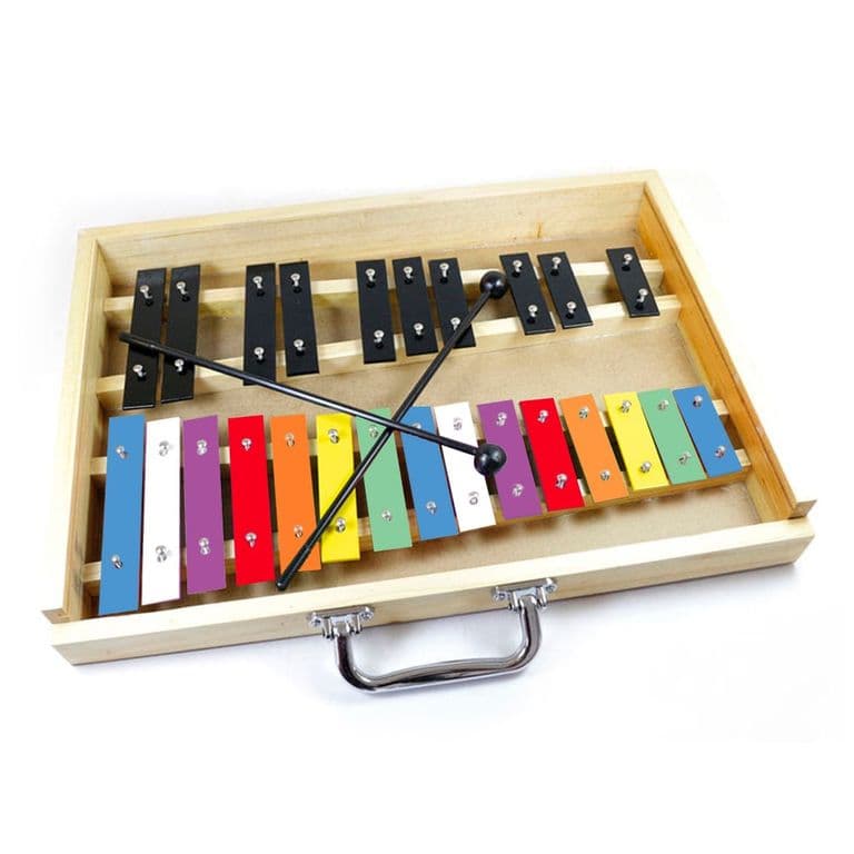 METALOFONO 25 NOTAS COLOR CAJA MADERA ALAGUEZ.