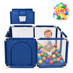 Corral de Seguridad Bebe Con Aro 126x126 Cm Azul